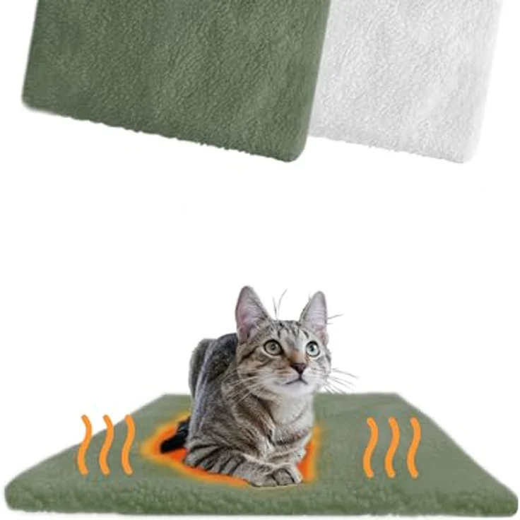 PiuPet® Selbstheizende Katendecke 60x45cm, Umweltfreundliche Heizdecke ohne Strom für Katzen und kleine Haustiere – Bild 1