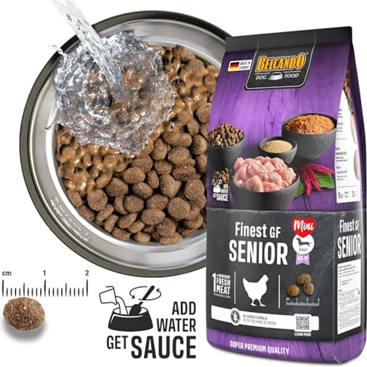 Belcando Finest GF Senior, getreidefreies Hundefutter für empfindliche ältere Hunde, 1 kg, Alleinfuttermittel mit 40% frischem Geflügel – Bild 5