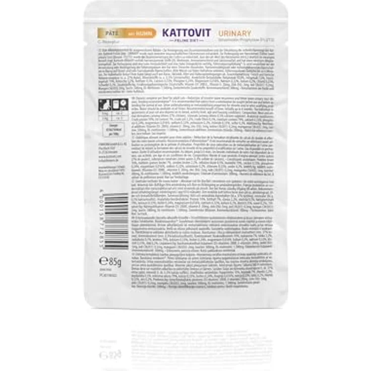 KATTOVIT Urinary Nassfutter für Katzen, Diätfutter für Harnwegserkrankungen, 10 x 85 g Paté Huhn – Bild 4