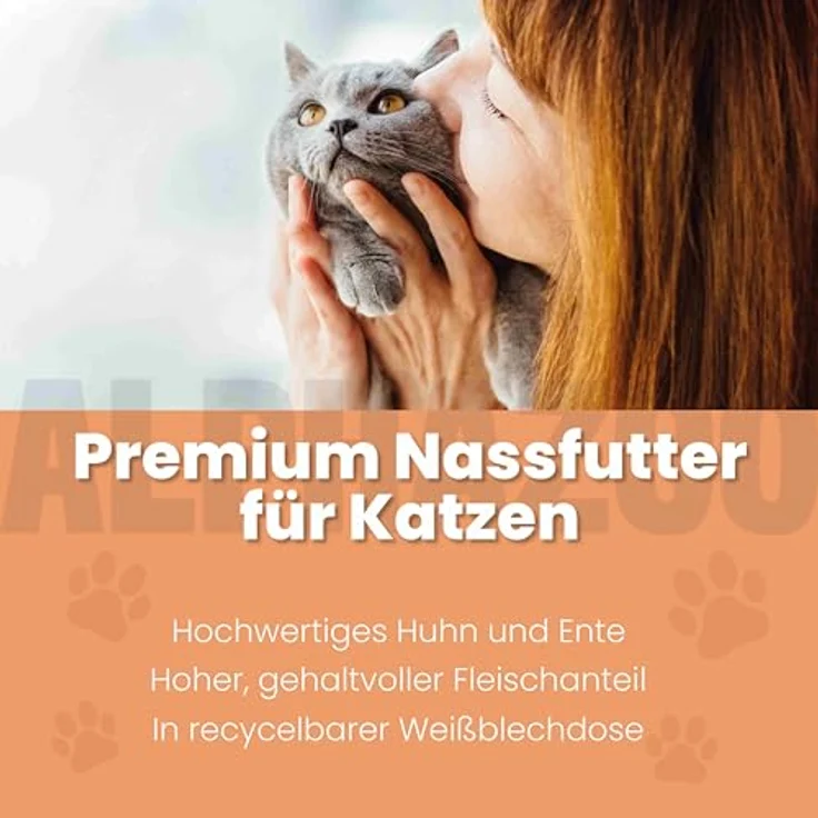 alphazoo Katzenfutter Ente + Huhn 6x200g – Getreidefreies Premium-Nassfutter mit Lachsöl, reich an Protein & Taurin – Made in Germany – Bild 3