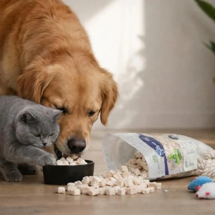 Lyra Pet® Hühnerbrustwürfel gefriergetrocknet, 5 kg (25x 200 g), fettarmer Snack für Hunde & Katzen – Bild 4