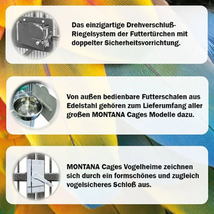 Montana Cages Freisitz New Moonlite - Antik, Vogelkäfig mit AVILON®-Pulverbeschichtung, 85 x 54 x 180 cm – Bild 4