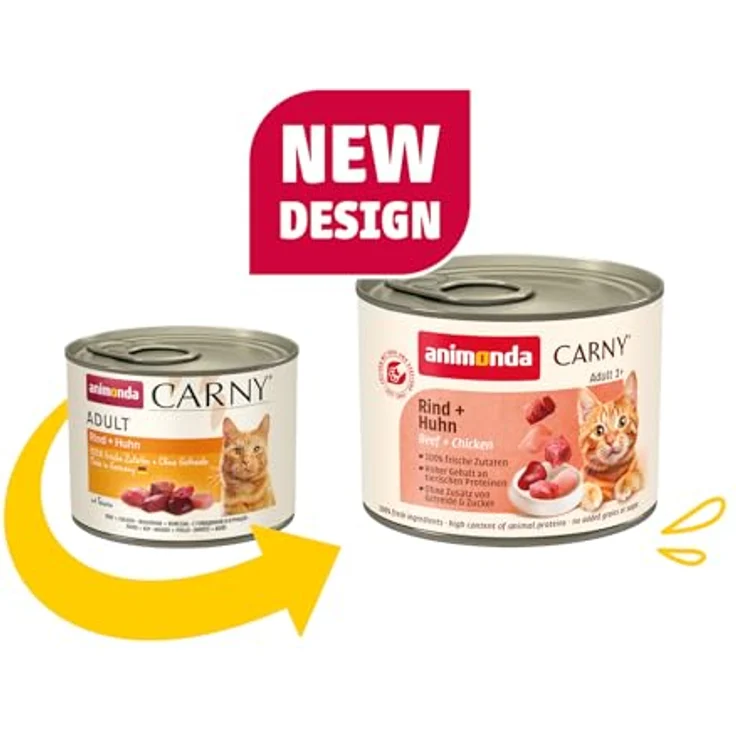 animonda Carny Adult Herzhafte Variation, Katzennassfutter für ausgewachsene Katzen, 100 % frische Zutaten, ohne Getreide und Zucker, 12 x 200 g – Bild 2