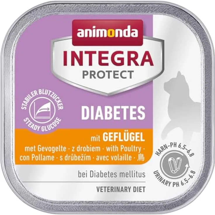 animonda INTEGRA PROTECT Diabetes, Katzen-Nassfutter mit magerem Geflügel, 16x100g, ohne Farbstoffe