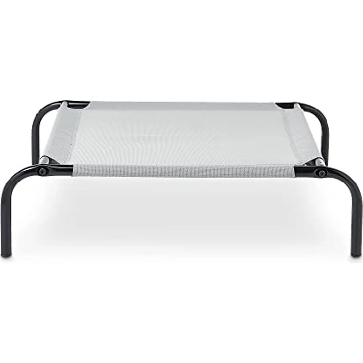 Amazon Basics Kühlendes erhöhtes Hund Haustierbett, grau, L 130 x 80 x 19 cm, luftzirkulierendes Netzgewebe, leicht zu reinigen – Bild 5