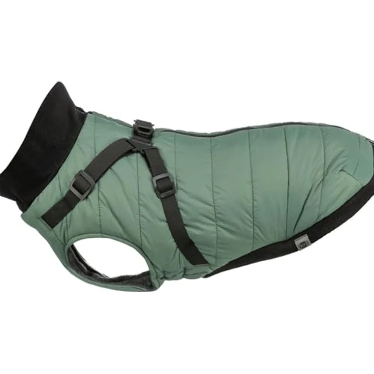 TRIXIE Jas met tuig Pontis, Hundebekleidung aus Polyester, Fleece, leicht wasserdicht, verstellbare Gelenkschlaufen, reflektierende Elemente – Bild 1