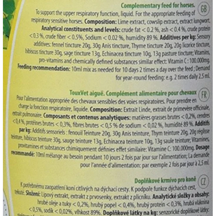 cdVet HustaVet akut 500 ml, Futterergänzung zur Unterstützung der Atemwege bei Pferden mit empfindlichen Bronchien – Bild 5
