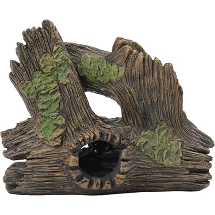 relaxdays Aquariendeko Baumstamm, detailreiche Aquarium-Dekoration aus ungiftigem Kunstharz, Braun, 17 x 20 x 10 cm – Bild 1