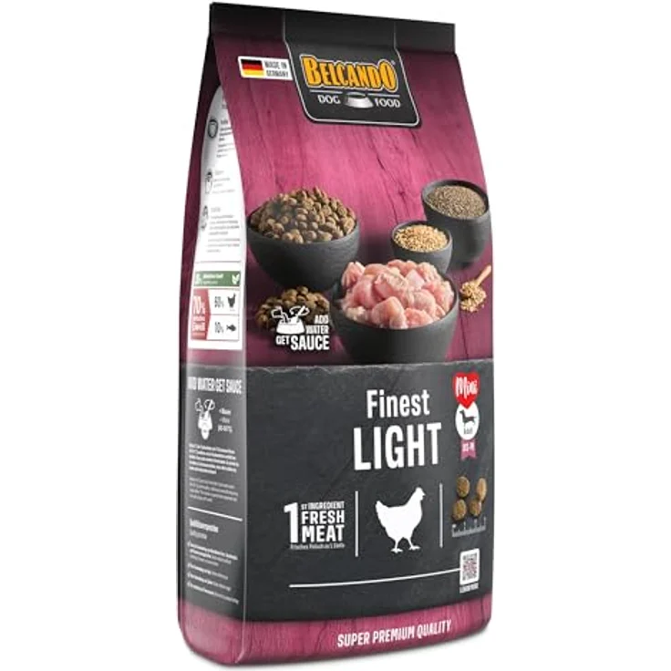 Belcando Finest Light, Trockenfutter für übergewichtige Hunde, 1 kg, mit 30% frischem Geflügel, höchster Rohfaseranteil – Bild 2