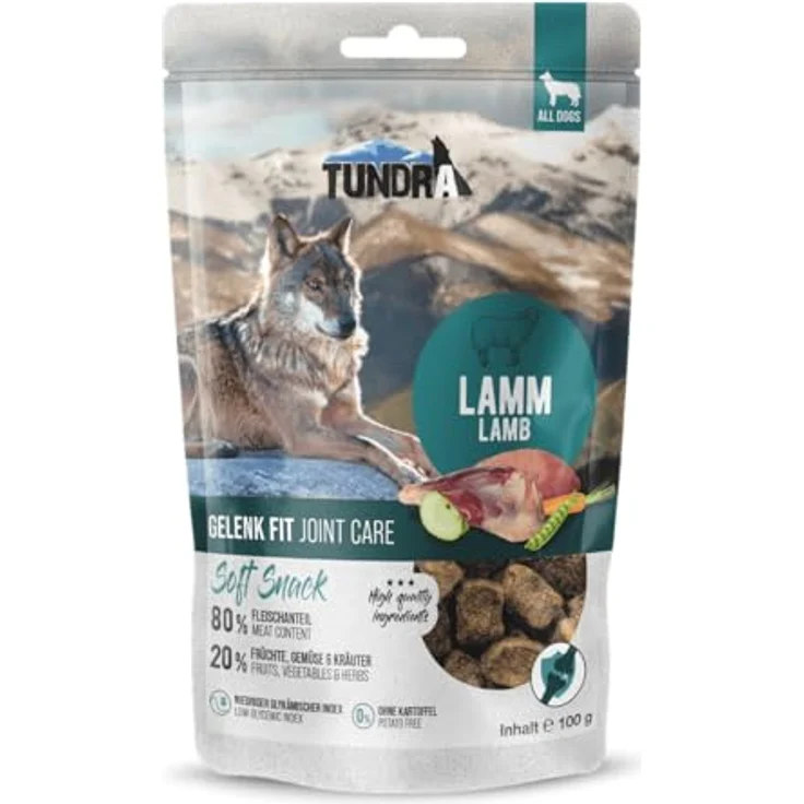 Tundra Snack 80% Fleischanteil Gelenk Fit, Hundesnack mit Lamm, Softsnack, 100g – Bild 1