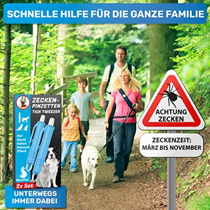 BluePet 2X Automatische Zeckenzange, Zuverlässige Zeckenpinzette für Hunde, Katzen, Pferde & Menschen mit Druckknopföffnung und Sicherheitsmechanismus – Bild 4