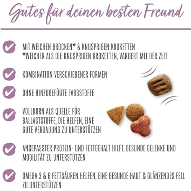 PURINA BENEFUL Glückliche Jahre 7+, Hunde-Trockenfutter mit Huhn und Gemüse, 12 kg, für Senioren – Bild 2