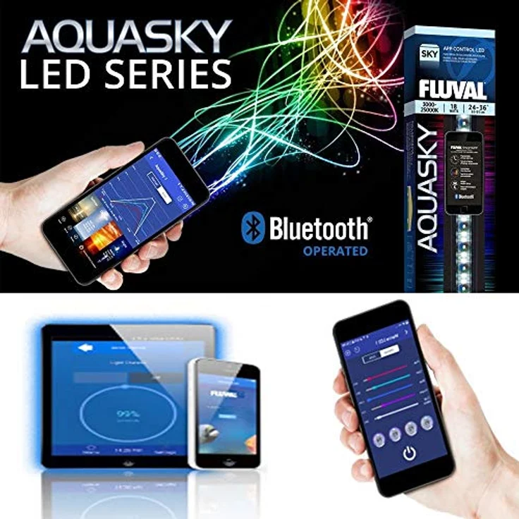 Fluval AquaSky 2.0, LED Aquariumbeleuchtung mit 27 W, steuerbar über Fluval SmartApp, 6.500 K Licht mit Farbnuancen und Wettereffekten – Bild 2