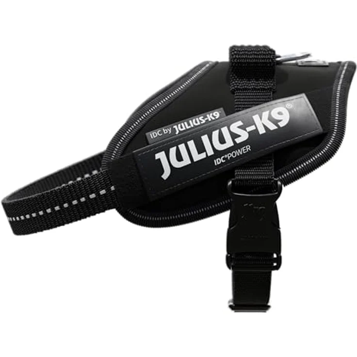 JULIUS K-9 IDC Powergeschirr XS, Schwarz - Reflektierendes, verstellbares Hundegeschirr, atmungsaktiv, Oeko-TEX zertifiziert für kleine bis große Hunde, mit Logo-Feld und robuster Konstruktion – Bild 2