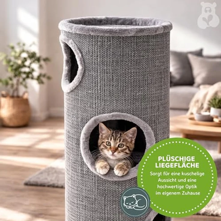 nanook Kratzbaum Kratztonne Condo - rundum Sisalgeflecht M 100 cm grau mit Spielball – Bild 7