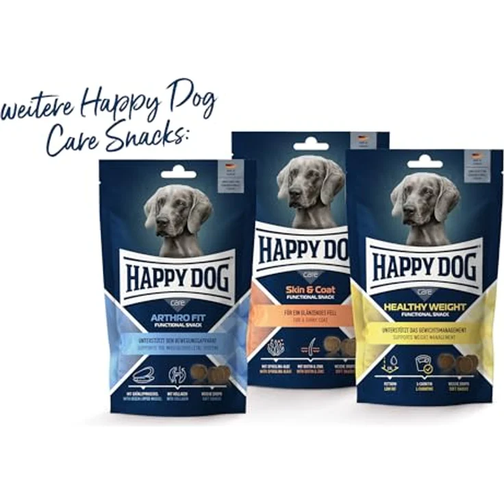 Happy Dog Care Snack Calm & Relax, funktioneller Hundesnack mit Hanf und Tryptophan, 100g – Bild 4