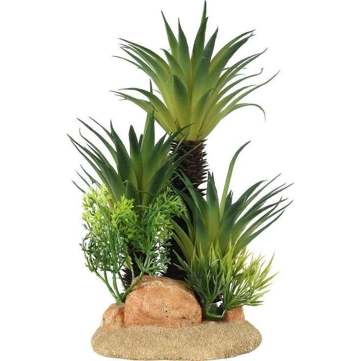 EBI Aqua Della Sago Palm L, Aquarium Dekoration aus Polyesterharz, für Süß- und Salzwasseraquarien