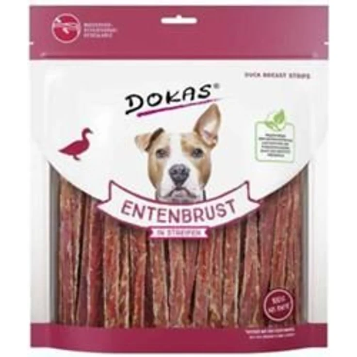Dokas Dog Entenbrust in Streifen, 100% luftgetrocknet, 6 x 500g Hundesnacks – Bild 1