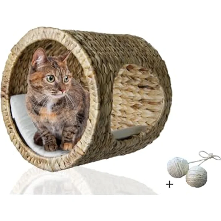Rohrschneider Katzen-Kletterwand Katzenhöhle mit Schlafhöhle Wandbett für Katzen - Wandmontage in Wasserhyazinthe – Bild 2