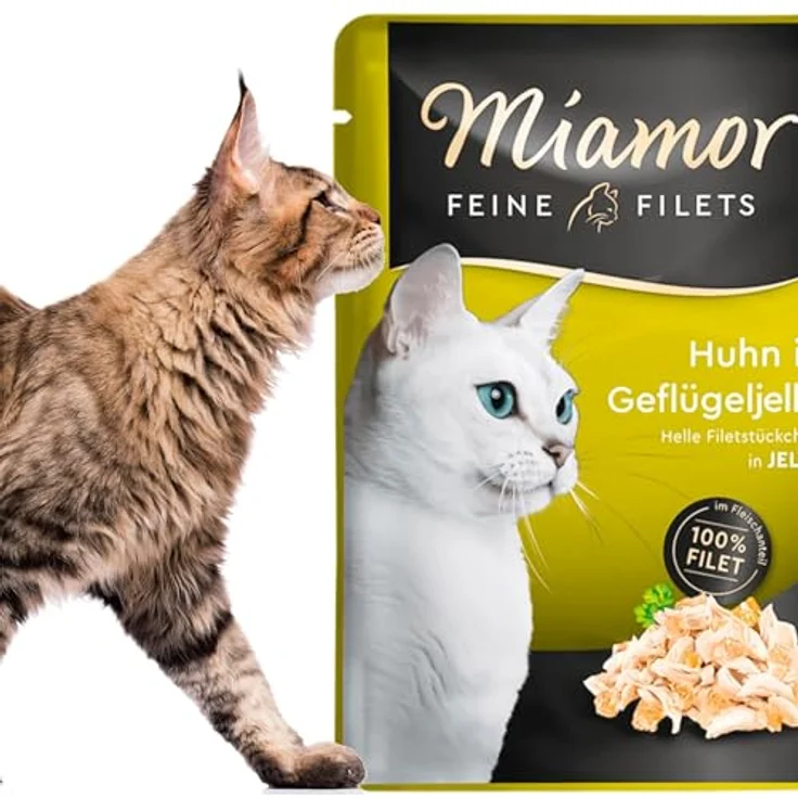 Miamor Feine Filets Pouch 6 x 100 g - Huhn in Geflügeljelly, getreidefreies Katzen-Nassfutter, fettarm und leicht verdaulich – Bild 5
