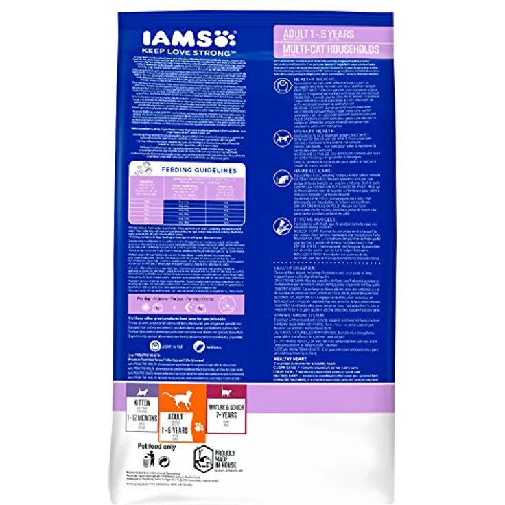 Iams Proactive Health Multi-Cat, Katzenfutter mit Huhn und norwegischem Lachs, 15 kg, für gesunde Haut und glänzendes Fell – Bild 2