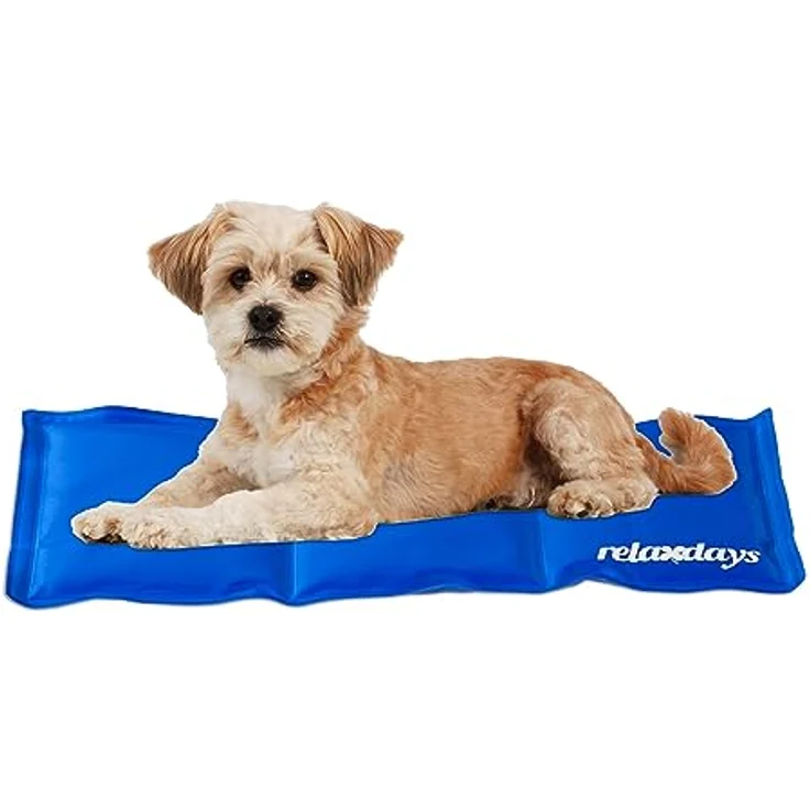 relaxdays Hundematte Kühlmatte Hund blau, 20 x 35 cm, selbstkühlend, strapazierfähig – Bild 2