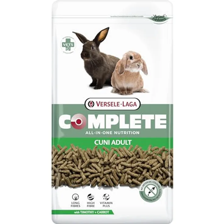 Versele-Laga Complete Cuni Adult, Ballaststoffreiches, extrudiertes Komplettfutter für (Zwerg-) Kaninchen, 3 kg