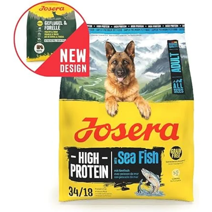 JOSERA Adult High Protein Seefisch, Premium Trockenfutter für sportliche Hunde, Lachs & Süßkartoffel, getreidefrei, proteinreich, 900 g – Bild 2