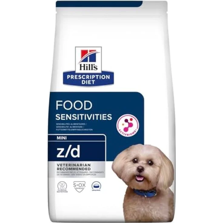 Hill's Prescription Diet Z/D Canine Mini, Trockenfutter für Hunde zur Unterstützung bei Nahrungsmittelunverträglichkeiten, 1 kg