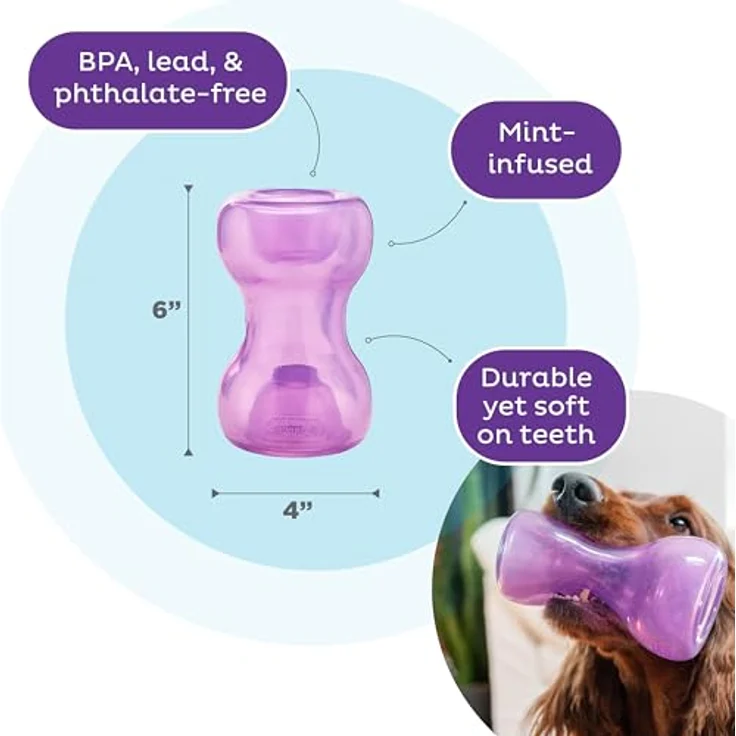 Planet Dog Double Snoop, strapazierfähiges Hundespielzeug mit interaktiver Leckerli-Funktion und Minzduft zur Atemerfrischung – Bild 3