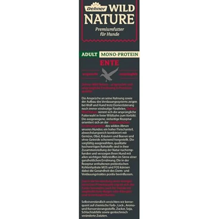 Dehner Wild Nature Hundefutter Mono Protein, Getreidefreies Trockenfutter für ausgewachsene Hunde, Ente/Fisch, 4 kg, 70% Protein – Bild 3