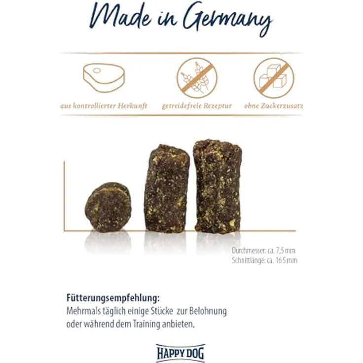 Happy Dog 60700 Meat Snack Lüneburger Heide, getreidefreies Lammfleisch-Leckerli für sensible Hunde, 75 g Inhalt – Bild 3