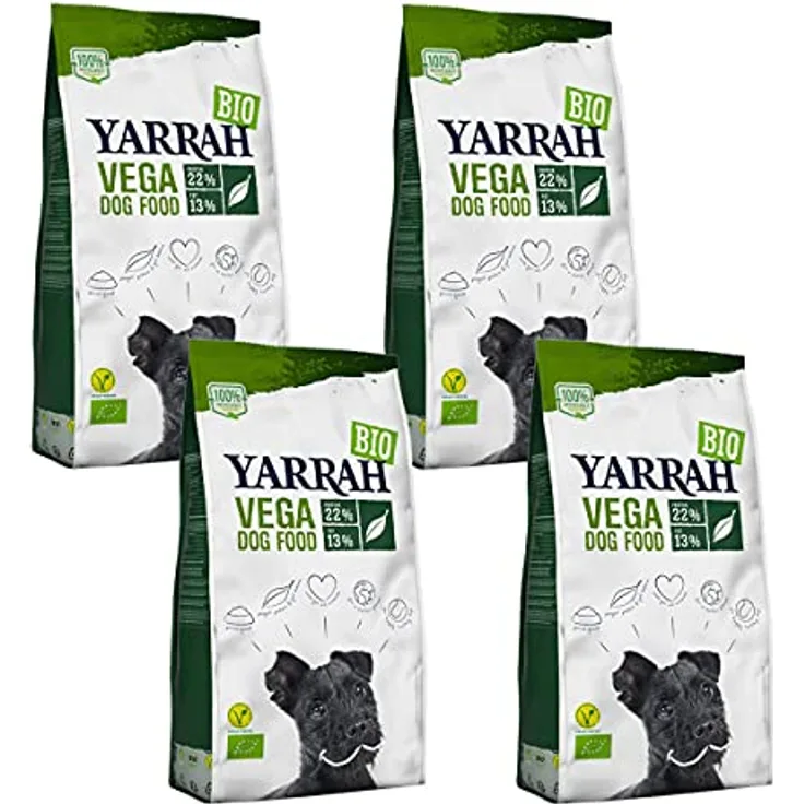 Yarrah Bio Vega, Vegetarisches Bio-Trockenfutter für Hunde, 2 kg, pflanzliche Rezeptur ohne Fleisch, hohe Verdaulichkeit, angereichert mit Vitalstoffen und Baobab