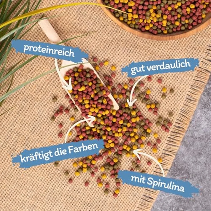 Lyra Pond® 10 L (3,7 kg) Pond Allround Koi Mix, proteinreiches Fischfutter für Teichfische mit Astaxanthin für kräftige Farben – Bild 2