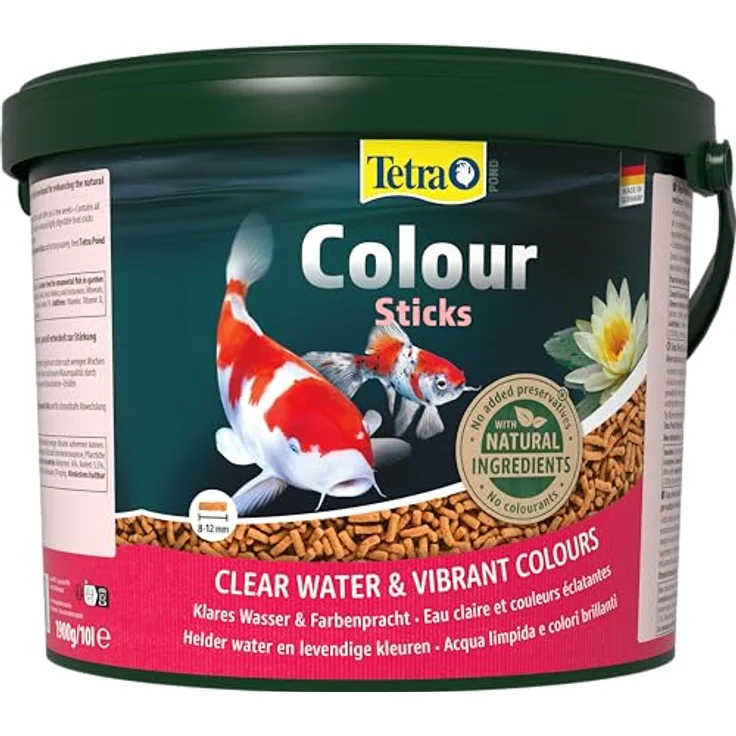 Tetra Pond Colour Sticks, Fischfutter für Teichfische zur Intensivierung der Farbenpracht, 10 L Eimer – Bild 1