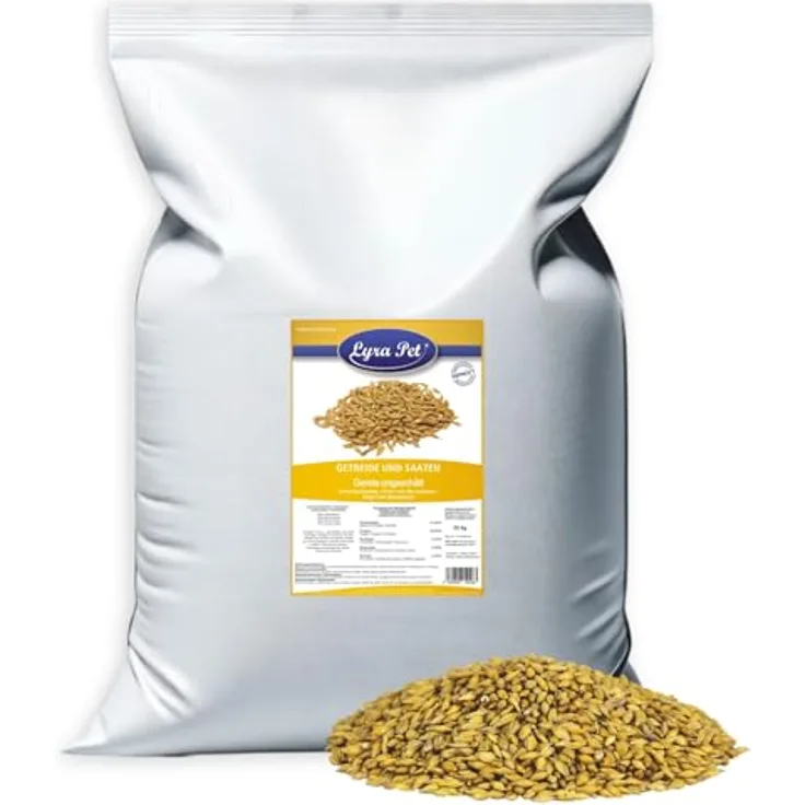Lyra Pet® Gerste ungeschält 25 kg, Ergänzungsfutter für Wildvögel & Kleinnager, reich an Ballaststoffen und Proteinen, 100% Naturprodukt