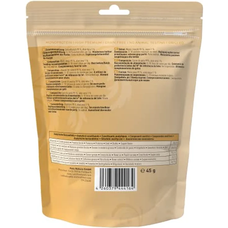 catz finefood Meatz Katzen Leckerlies Ente N° 7, knusprig gegrillte Streifen aus 99% Entenfleisch mit Aloe Vera, zuckerfrei und getreidefrei, 45g – Bild 2