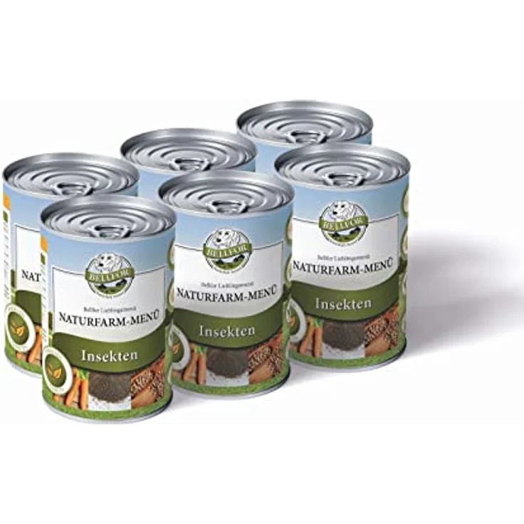 Bellfor Hundenassfutter Naturfarm-Menü, Getreidefrei mit Insektenprotein, 6 x 400 g, hypoallergen und reich an Vitaminen & Mineralien – Bild 1