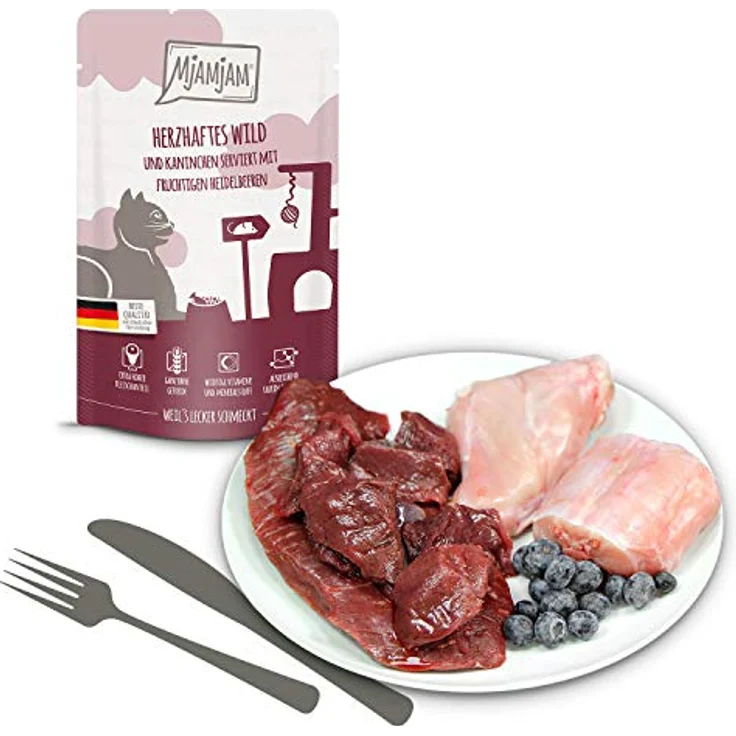 MjAMjAM Nassfutter Katze Adult, Quetschie Mixpaket 3, 12x125 g mit 6 variantenreichen Sorten, ohne Getreide und künstliche Zusätze – Bild 3