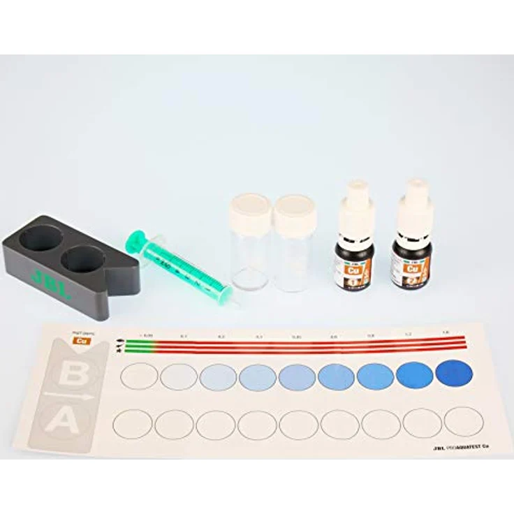 JBL ProAquaTest Cu Kupfer Wassertest-Set für Süß-/Meerwasser-Aquarien und Teiche, inkl. Reagenzien und Glasküvetten, ca. 50 Tests – Bild 3