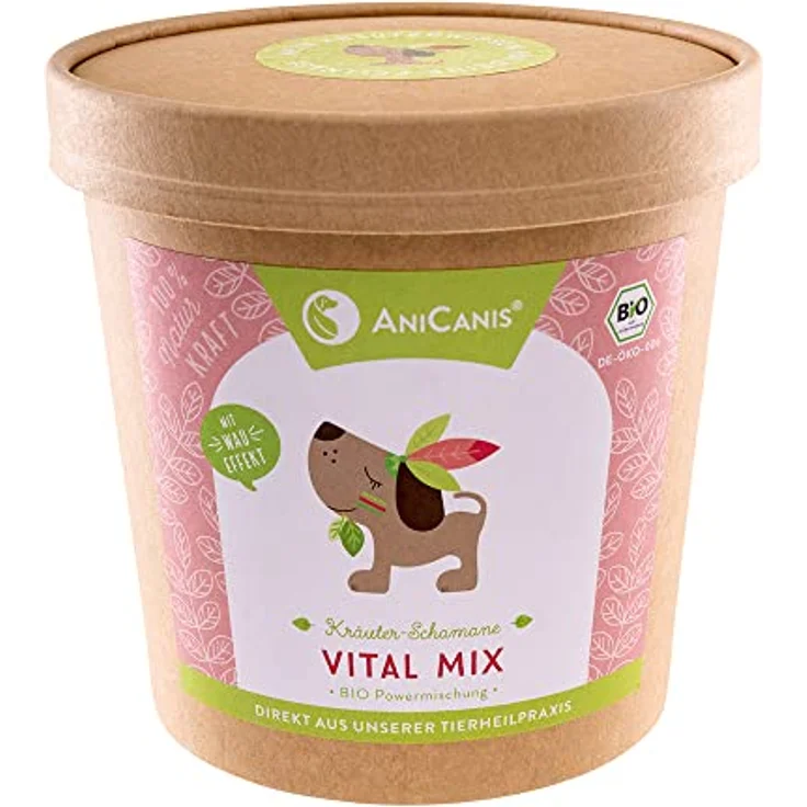 AniCanis Bio Vital Mix für Hunde, Multi-Vitamine & Superfood vom Tierheilpraktiker, 300g, 100% Bio, enthält 8 essentielle Aminosäuren, Futterzusatz ohne synthetische Zusatzstoffe – Bild 1