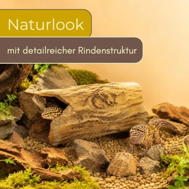 GarPet XXL Baumrindenröhre, handgefertigte Aquariendeko aus gebranntem Ton für Fische und Reptilien, 20 cm Länge – Bild 4