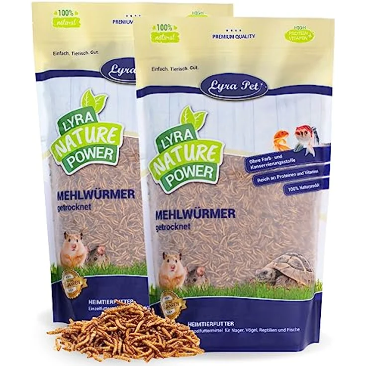 Lyra Pet® Mehlwürmer getrocknet, 10 kg proteinreiches Vogelfutter für Wildvögel, Nager, Reptilien & Fische, nahrhaft mit Vitaminen & Mineralstoffen – Bild 1