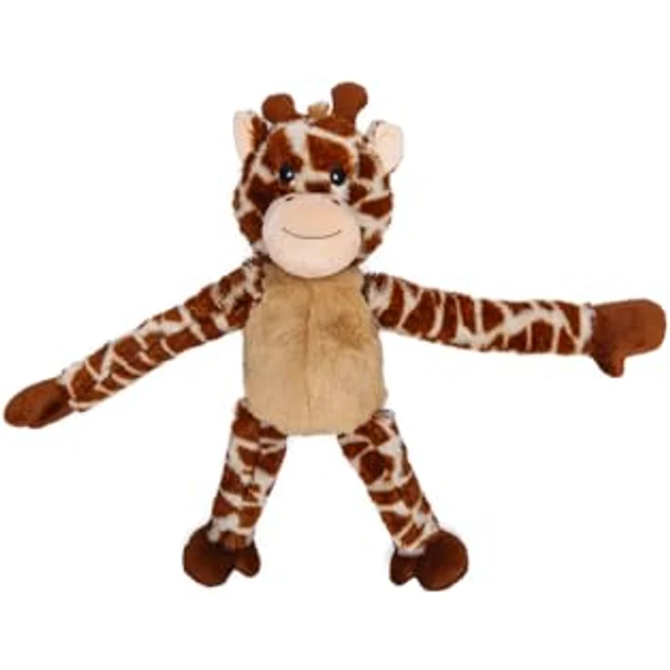 Beeztees Dschungel Giraffe, extra großes Hundespielzeug aus weichem Plüsch ohne Squeaker, braun – Bild 1