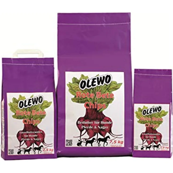 Olewo Rote Bete Chips, 7,5 kg Tüte, ideales Ergänzungsfutter für Pferde, Hunde und Nager