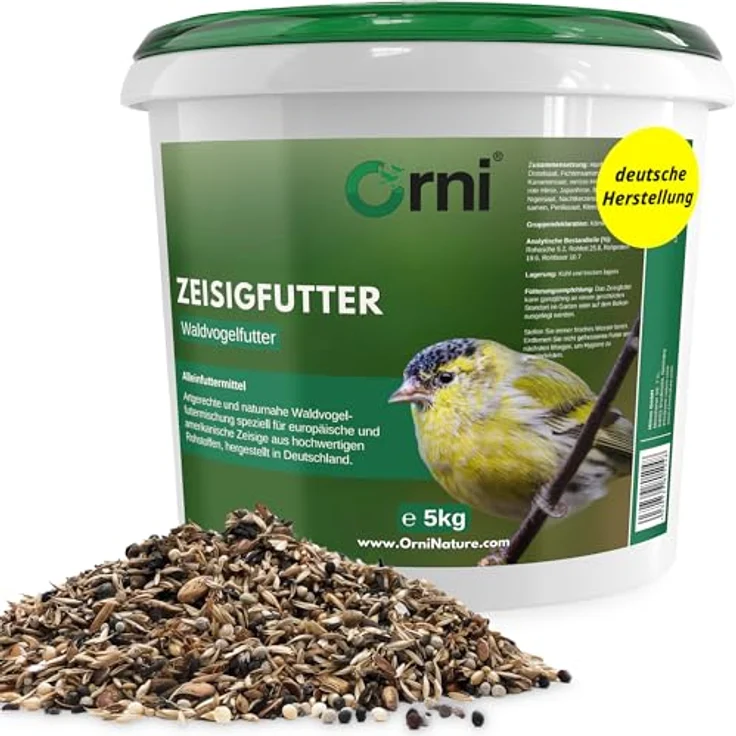 Orni Zeisig 5kg, Hochwertiges Vogelfutter für Zeisige, Mischung aus natürlichen Samen und Körnern, deutsche Herstellung – Bild 1