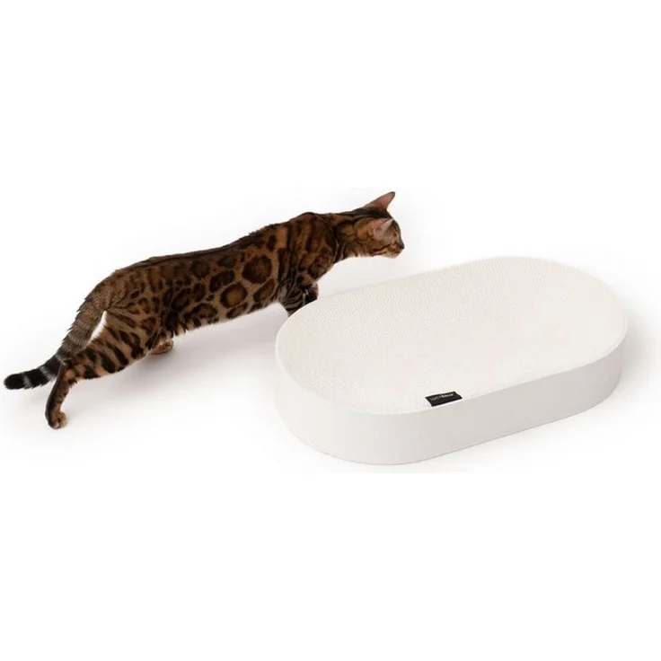 LucyBalu Kratzbrett SCRATCHBED Katzen Kartonbett, XXL Katzenbett aus Wellpappe rund, Kratzmöbel Katze, großes Kratzbrett, Katzen Kratzspielzeug – Bild 1