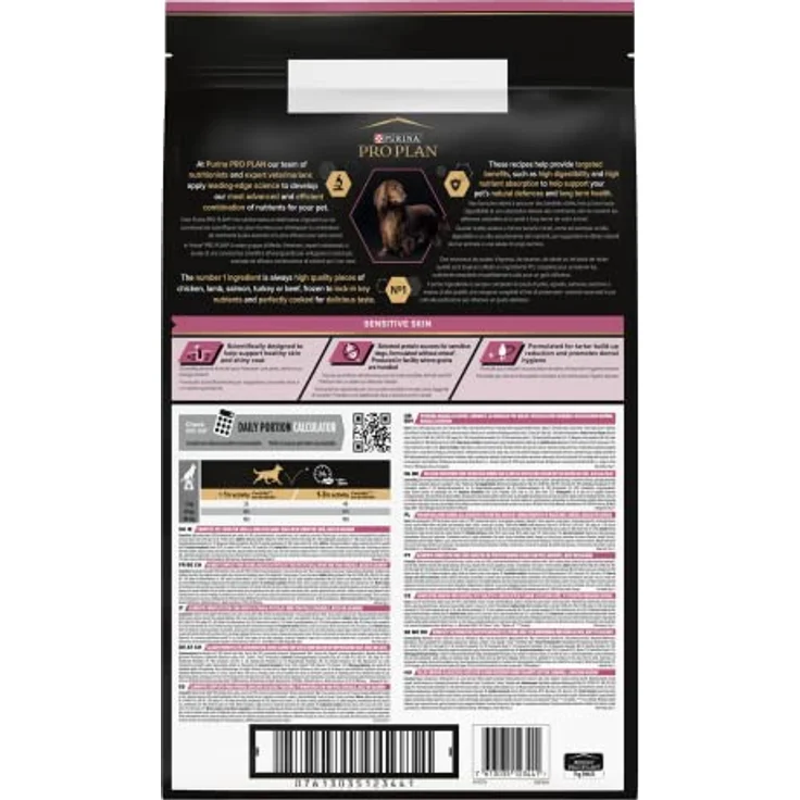 PURINA PRO PLAN Sensitive Skin, Trockenfutter für kleine Hunde mit Lachs, fördert gesunde Haut und glänzendes Fell, 7 kg Beutel – Bild 4