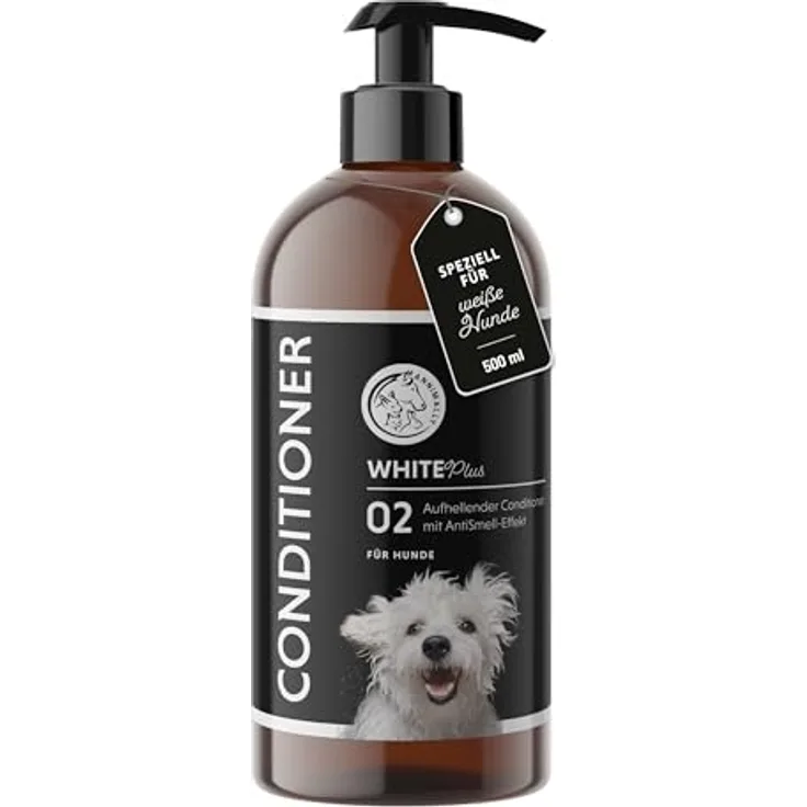 Annimally White Plus Conditioner, Natürliche Fellspülung mit Sheabutter für strahlend weißes Fell, ph-neutrale Pflege ohne Bleichmittel & Parfum - 500 ml