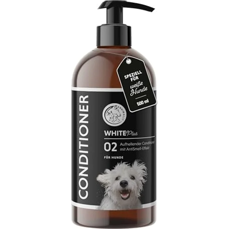 Annimally White Plus Conditioner, Natürliche Fellspülung mit Sheabutter für strahlend weißes Fell, ph-neutrale Pflege ohne Bleichmittel & Parfum - 500 ml – Bild 1